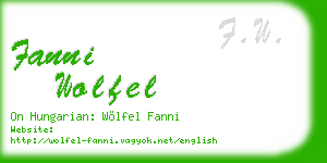 fanni wolfel business card